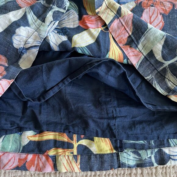 Tommy Bahama Floral Linen Mini Skirt Womens Sz. 10 Tropical Beach Hawaiian Aloha - Picture 6 of 8